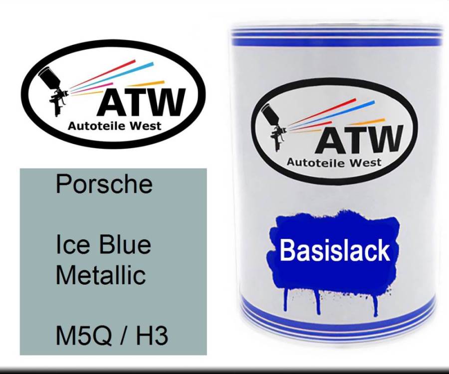 Porsche, Ice Blue Metallic, M5Q / H3: 500ml Lackdose, von ATW Autoteile West.